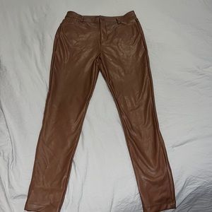 brown leather pants